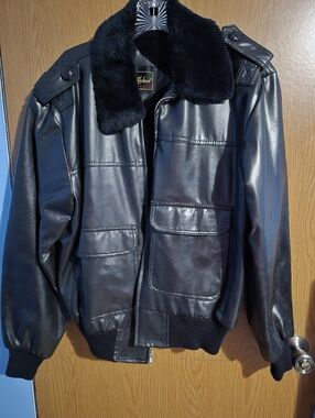 David Michael Vintage Men's Black Bomber Jacket Size M Pre Owned